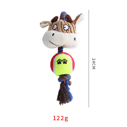 Pet Dog Toy Corduroy Tennis Ball Cotton Rope – Durable & Interactive Dog Toys | Petpexi
