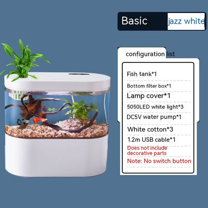 Ecological Desktop Self-Circulation Mini Fish Tank with LED & Pump | PetPexi