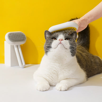 Pet Grooming Brush for Cats & Dogs – Stainless Steel Shedding Comb with Massage & Easy Clean | Petpexi