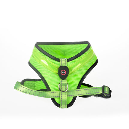 LED Luminous Dog Harness – USB Rechargeable Reflective Safety Chest Strap Vest for Dogs | Petpexi