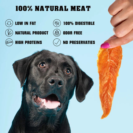 Chicken Jerky Dog Treats 1.5 Lb – Human Grade, Grain-Free, High Protein Organic Meat, All Natural – Best Training Chews for Small & Large Dogs – Free U.S. Shipping
