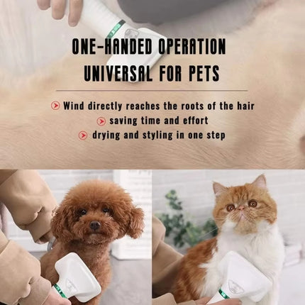 2-in-1 Pet Hair Dryer and Grooming Brush – Slicker & Hair Removal Comb for Dogs & Cats | Petpexi