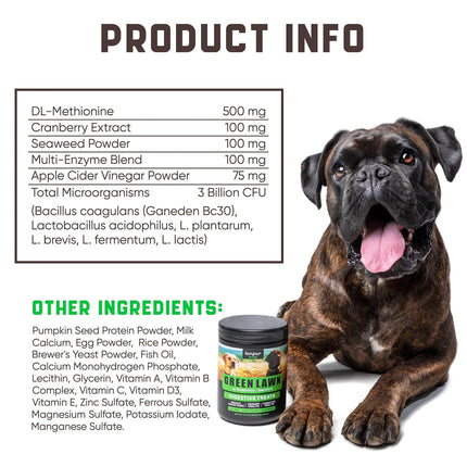 Green Lawn Chews for Dogs - Cranberry & ACV Dog Urine Neutralizer - 180 Tasty Treats | Petpexi