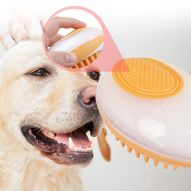 Dog Cat Bath Brush 2-in-1 Pet SPA Massage Comb – Soft Silicone Grooming & Shower Hair Cleaning Tool