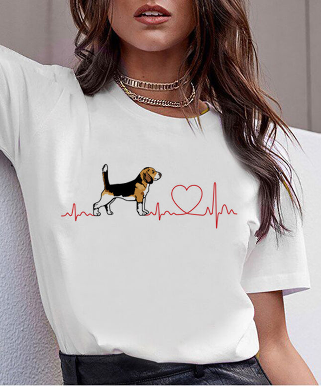Kawaii Dog Digital Print T-Shirt – Cute Streetwear Tee | PetPexi
