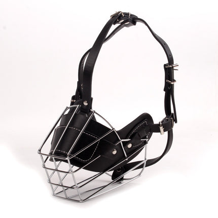 Adjustable Leather Dog Muzzle Basket with Soft Straps – Anti-Bite & Comfortable | Petpexi