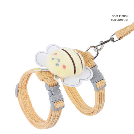 Cat Harness Leash Set – Cute Bee Plaid Adjustable Kitten Harness | Petpexi