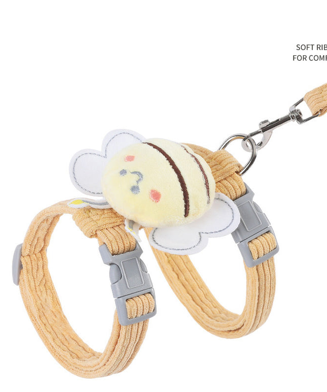 Cat Harness Leash Set – Cute Bee Plaid Adjustable Kitten Harness | Petpexi