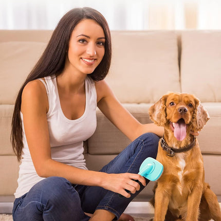 Dog & Cat Grooming Brush – Shedding & Dematting Slicker with Rubber Handle | Petpexi
