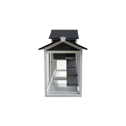 Detachable Pallet Ramp Wooden Outdoor Rabbit Hutch with Walking Cage