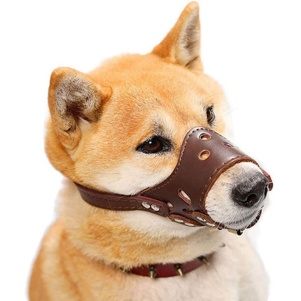 Leather Dog Muzzle – Breathable, Secure & Adjustable Anti-Barking Muzzle for All Breeds | Petpexi