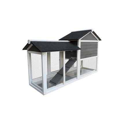 Detachable Pallet Ramp Wooden Outdoor Rabbit Hutch with Walking Cage