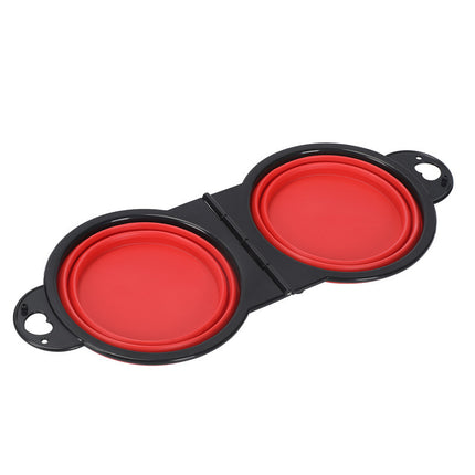 Foldable Silicone Double Pet Bowl – Travel Food & Water Dish | Petpexi
