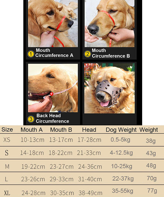 Leather Dog Muzzle – Breathable, Secure & Adjustable Anti-Barking Muzzle for All Breeds | Petpexi