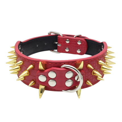Large Explosion-Proof Rivet Bite-Proof Pet Collar – Durable PU Material | PetPexi