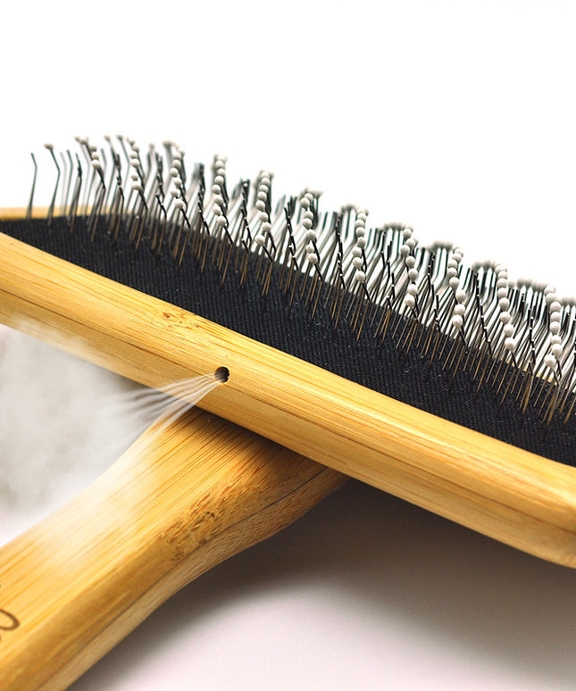 Pet Grooming Bamboo Wood Air Cushion Needle Comb – Eco-Friendly & Durable | Petpexi