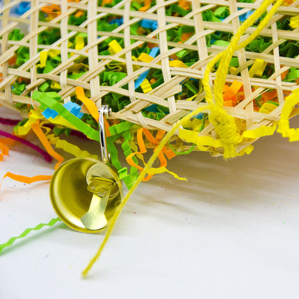 Bird Brushed Straw Toy – Natural 35cm Hanging Toy for Parrots | PetPexi
