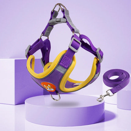 New Dog Leash and Harness Set | Adjustable Puppy Cat Harness Vest | Reflective No Pull Dog Harness | petpexi.com