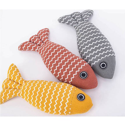 Burlap Fish Catnip Toy – Durable Kicker Pillow for Cats | Petpexi