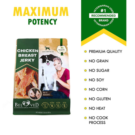 Chicken Jerky Dog Treats – All Natural, Organic, Grain-Free, High Protein, 300g | PetPexi