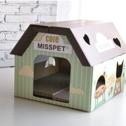 Izakaya Coffee House Cat Scratch Board & Corrugated Paper Cat House | Petpexi