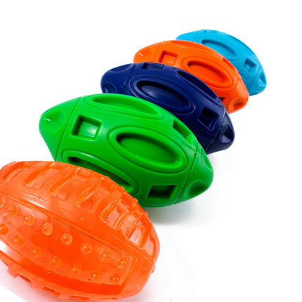PetPexi Rubber Sounding Rugby Dog Toy - Durable & Squeaky Fun