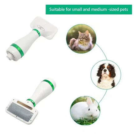2-in-1 Pet Hair Dryer and Grooming Brush – Slicker & Hair Removal Comb for Dogs & Cats | Petpexi
