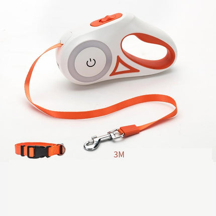 Retractable Dog Leash & Collar Set – Automatic Lock, Telescopic Pet Traction Rope | Petpexi