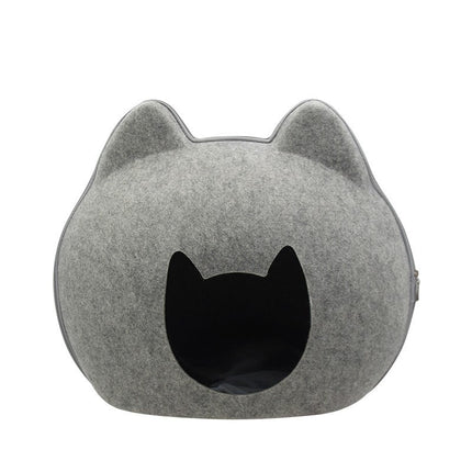Enclosed Felt Cat Litter House - Cozy Cat Villa | Petpexi
