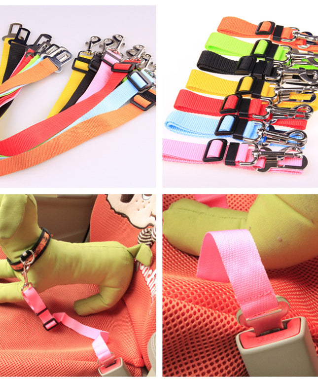 Adjustable Dog Car Safety Seat Belt – Durable Travel Leash for Secure Pet Restraint