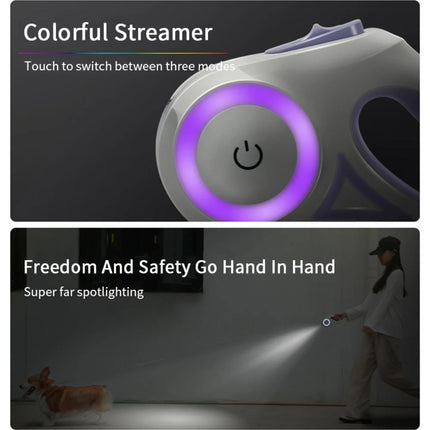 Retractable Dog Leash with LED Light – 3M & 5M, Durable, Tangle-Free, One-Hand Brake & Lock, for Small to Large Dogs & Cats – Fast & Free Shipping | PetPexi
