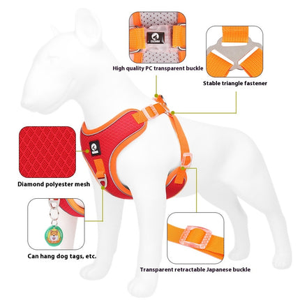 Pet Dog Harness Puppy Adjustable Breathable Mesh Reflective Saddle for Small & Medium Dogs & Cats | Petpexi
