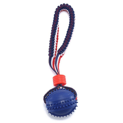 Interactive Dog Chew Ball with Rope – Teething & Training Toy | petpexi.com