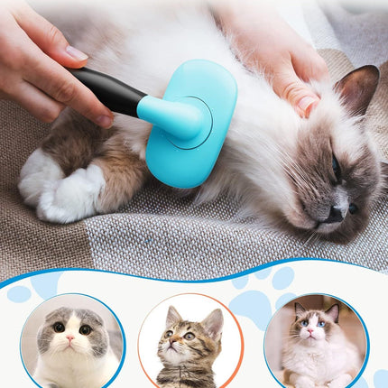 Dog & Cat Grooming Brush – Shedding & Dematting Slicker with Rubber Handle | Petpexi