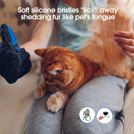 Upgrade Pet Grooming Gloves for Cats, Dogs & Horses – Gentle Shedding & Hair Remover Mittens | Petpexi