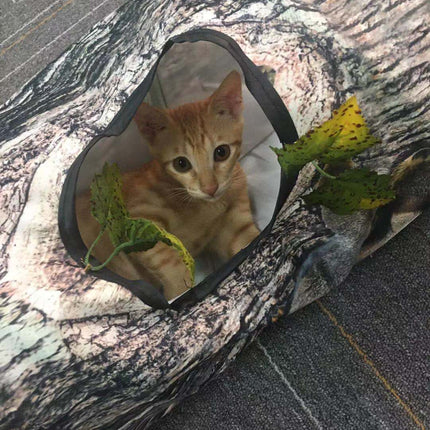 Tree Pattern Cat Tunnel – Creative 3-Channel Interactive Play Tunnel | Petpexi