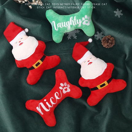 Christmas Dog Plush Sounding Toy – Santa Claus & Holiday Bones | www.petpexi.com