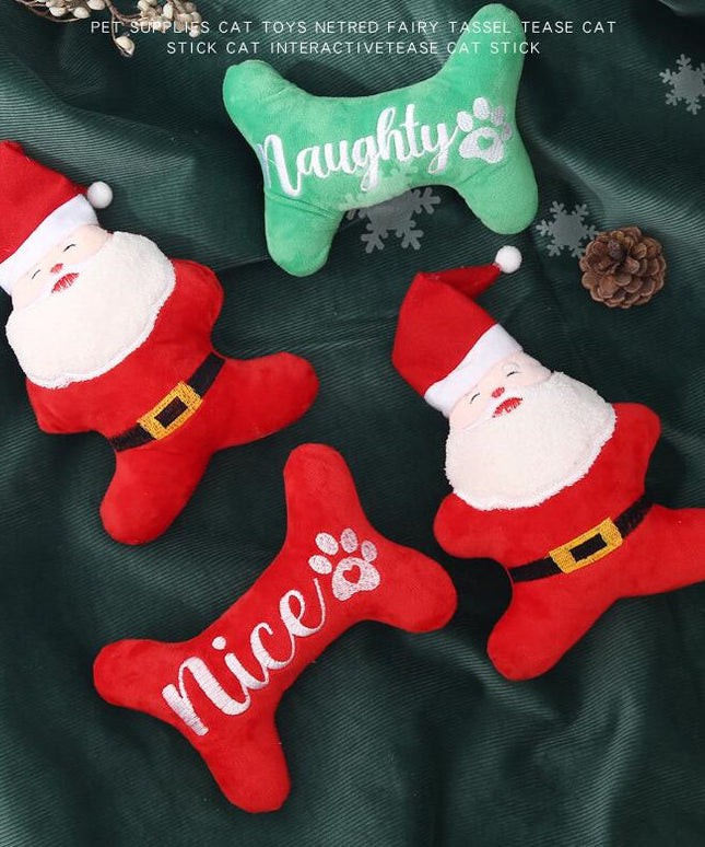 Christmas Dog Plush Sounding Toy – Santa Claus & Holiday Bones | www.petpexi.com