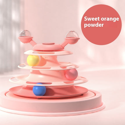 4 Levels Cat Toy Tower – Interactive Turntable Roller Balls | PetPexi