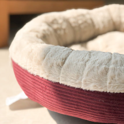 Plush Dog Bed Round Nest for Autumn & Winter – Cozy Cat & Puppy Mat
