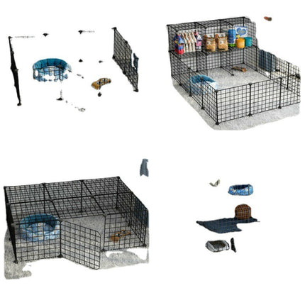 Small Dog Indoor Home Isolation Fence Cage - 11-Piece Door Fence for Dogs