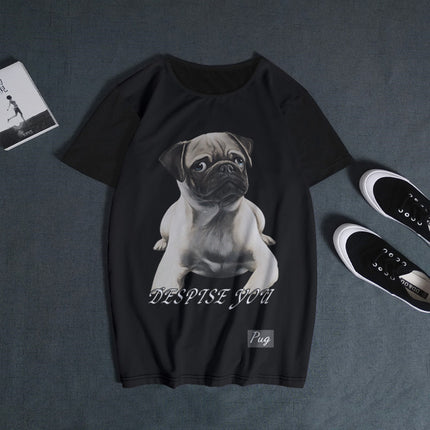 Pug Dog Funny Pattern Short Sleeve T-Shirt – Casual Comfort | PetPexi