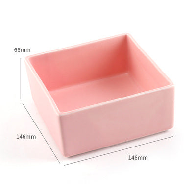 Luxury Ceramic Pet Food Bowl – Elegant Square Dish for Dogs & Cats | Petpexi
