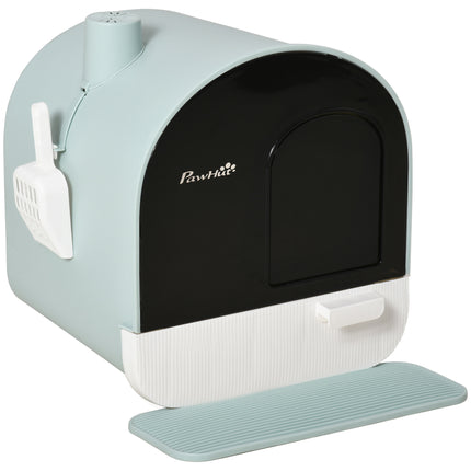 PawHut Cat Litter Box with Lid, Tray, Spoon & Strainer – Indoor Cat Toilet | www.petpexi.com