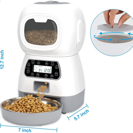 Smart APP Pet Feeder for Cats & Dogs – Automatic Food Dispenser with Stainless Steel Bowl, Voice Recording & Timer | Free USA Shipping | petpexi.com