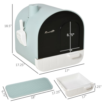 PawHut Cat Litter Box with Lid, Tray, Spoon & Strainer – Indoor Cat Toilet | www.petpexi.com