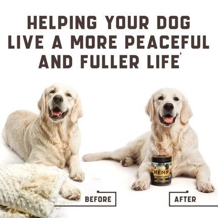 Natural Calming Chews for Dogs with Hemp Oil & Valerian Root - Peanut Butter Flavor, 180 Chews | Fast Free Shipping to USA | Premium Quality
