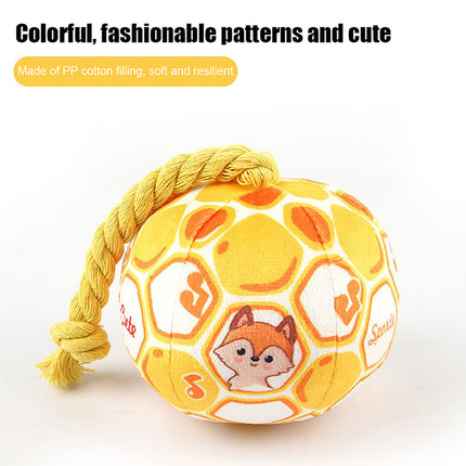 Dog Elastic Football Tug Of War Interactive Cotton Rope Ball – Durable Chew & Play Toy – www.petpexi.com