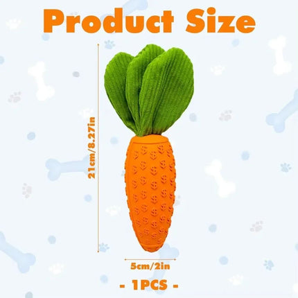 Carrot Dog Chew Toy – Durable Rubber Plush Squeaky Dog Toy for Boredom | www.petpexi.com