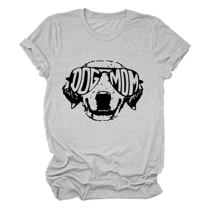 Dog Mom T-Shirt – European & American Style, Round Neck, Short Sleeve | PetPexi